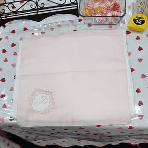 VINTAGE PINK MONOGRAMMED HANDKERCHIEF 